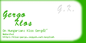 gergo klos business card